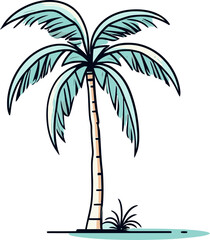 Sunset Silhouette Silhouetted Palm Tree Vector Design