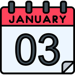 3 January Vector Icon Design