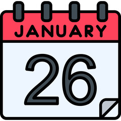 26 January Vector Icon Design
