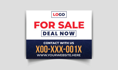Modern yard sign or signage design template for outdoor home sale. easy to use for real estate company business