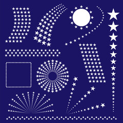 USA flag symbols stars design elements vector set