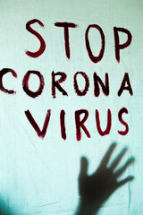 Stop Corona Virus inscription.