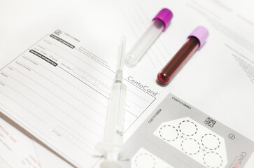 Blood for genetic testing.