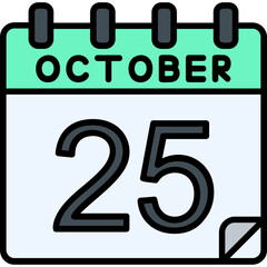 25 October Vector Icon Design