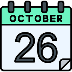 26 October Vector Icon Design