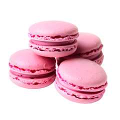 Obraz na płótnie Canvas Pink macarons cookies isolated on transparent background
