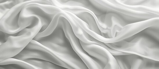 Elegant White Satin Fabric Draped Over Surface for Textile and Design Backgrounds or Concepts