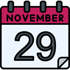 29 November Vector Icon Design