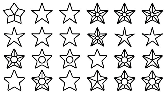 Star collection. Stars icon collection. Star icon set. Rating star signs collection in flat style