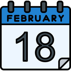 18 February Vector Icon Design