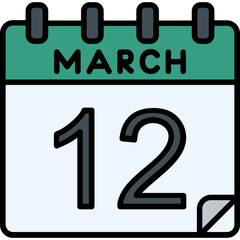 12 March Vector Icon Design