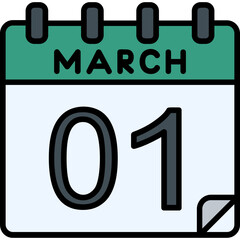 1 March Vector Icon Design