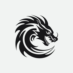 Naklejka premium dragon head logo vector art template illustration