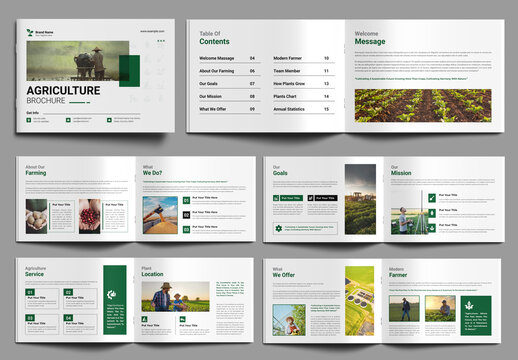 Agriculture Brochure Template Design Landscape