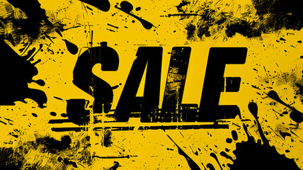 "Sale" text in the design with yellow and black color scheme.