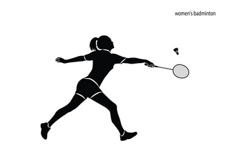 Fototapeta na wymiar female badminton player Women's badminton logo. active sports