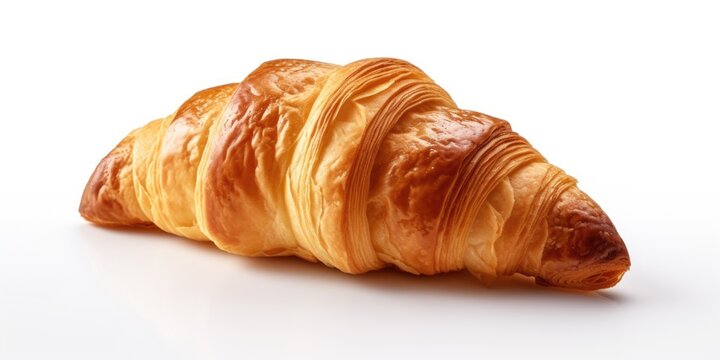 Crispy croissant isolated on a white background