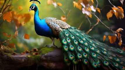  AI generated hd wallpapers of peacock in the forest, Free Photo
