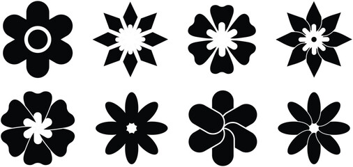 Flower icons set isolated on white background. Flower simple icon. Vector illustration