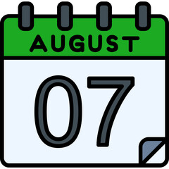 7 August Vector Icon Design