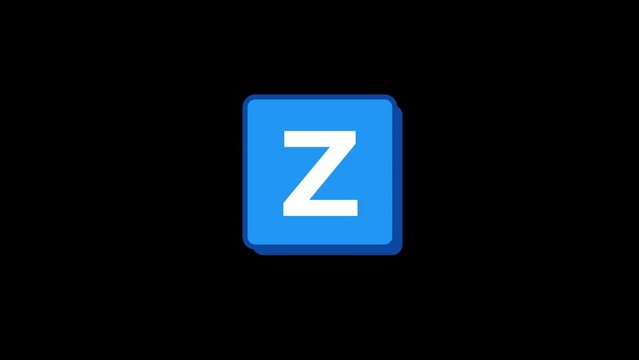 Z Letter  Animation with transparent background 