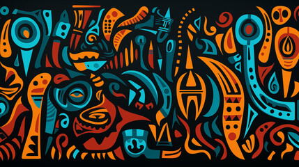 Colorful Abstract Tribal Fusion Artwork