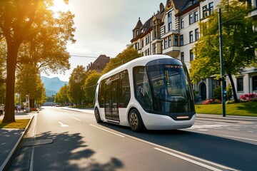 Fototapeta premium futuristic and ecological public transport. generative ai