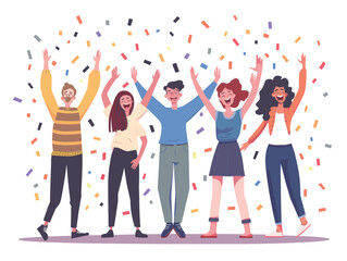  A team celebrates a company milestone acknowledging achievements and recognizing individual contributions. (Company celebration) 