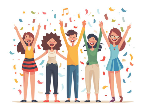  A team celebrates a company milestone acknowledging achievements and recognizing individual contributions. (Company celebration) 