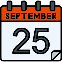 25 September Vector Icon Design
