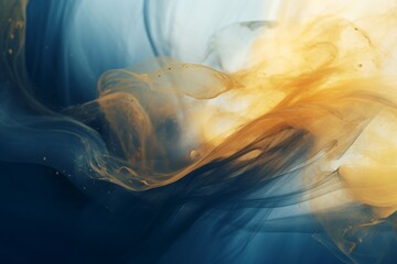 blue and golden abstract - obrazy, fototapety, plakaty