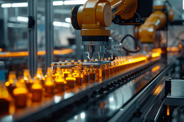 Industrial automation production line, application of robotic arms in manufacturing