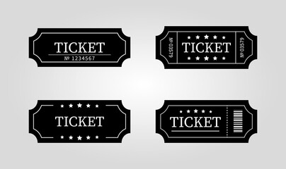 Pass or ticket icon set. Сoupon