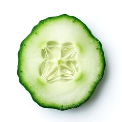 Cucumber half isolated on white background. Cucumber on white. Cucumber close up
