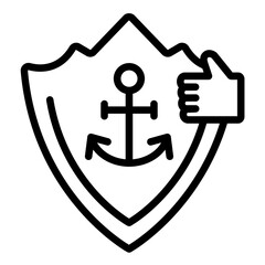 Vector Design Solid Anchor Icon Style