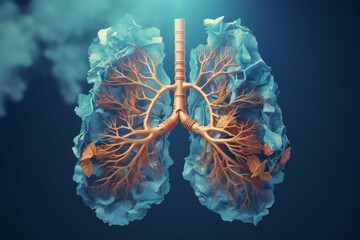 lungs isolated 3D rendering image - obrazy, fototapety, plakaty