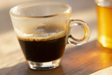 espresso coffee and honey