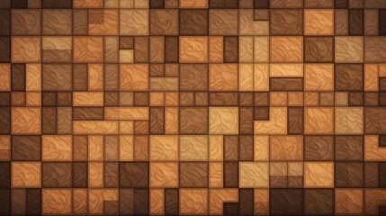 The pixel art landscape showcases a timeless wood-like appearance, enhanced with a wide range of colors and hues for an intriguing and distinct image that highlights the inherent beauty of wood.