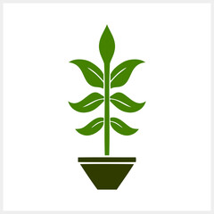 Doodle houseplant icon isolated. Home flower clipart. Vector stock illustration. EPS 10