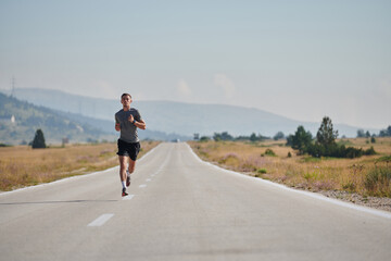 A dedicated marathon runner pushes himself to the limit in training.