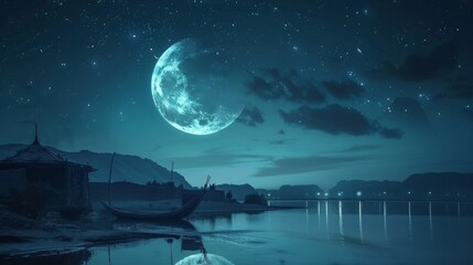 ramadan beautiful moon scene