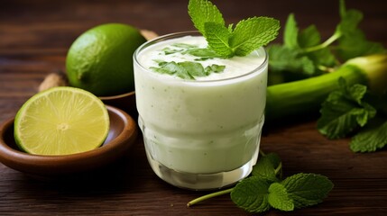 Refreshing Lime Cucumber Mint Shake
