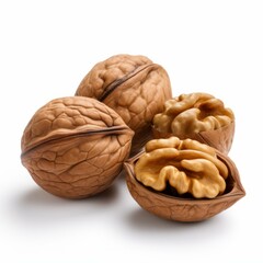 Walnuts isolated on white background