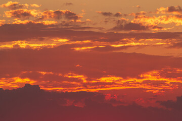 Fototapeta premium bright red sunset as background.