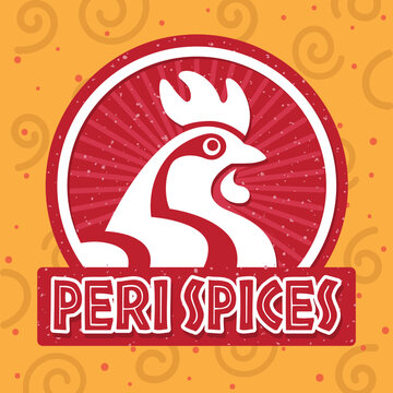 Peri Chicken Logo Design. Fried & Grilled Chicken Logo Vector Peri African Spices
