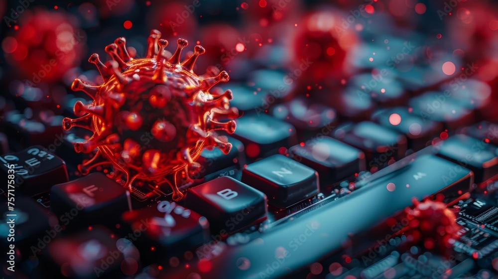 Aufkleber in the context of the coronavirus pandemic, hackers are attacking with malware.