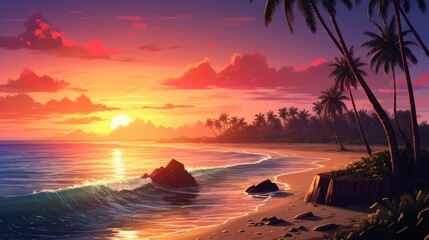 Tranquil Sunset Beachscape