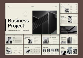 Business Project Presentation Template - obrazy, fototapety, plakaty