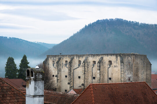 Old ruins of the monastery of clarisses at medieval city of D&uuml;rnstein, Austria