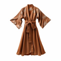 Brown Kimono isolated on white background